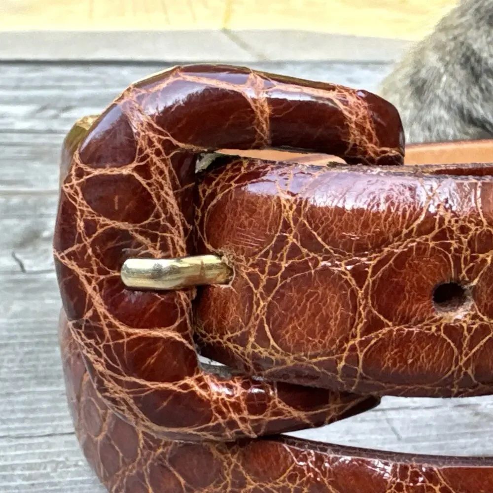 Vtg WEHMEIER'S New Orleans Luxury Louisiana Select Wild Alligator Belt Size 28